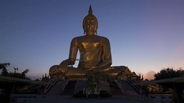 พระอาทิตย์ตก ณ วัดม่วง จ.อ่างทอง 2019 4K - Time lapse